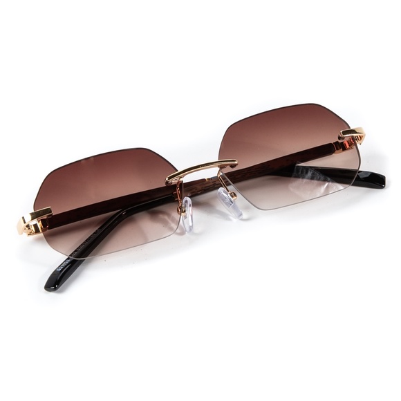 Brown Gradient Tint Men's Hip Hop Sunglasses - Picture 3 of 4